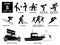 Sport games alphabet S vector icons pictogram.