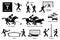 Sport games alphabet T vector icons pictogram.