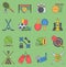 Sport games vector icons flat design ping pong sign. Sport icons football bowling set collection pictogram symbol. Game