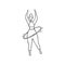 Sport girl twists hoop. Athlete is training before the competition. Gymnast doing exercises. Doodle hand drawn vector graphic