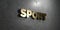 Sport - Gold sign mounted on glossy marble wall - 3D rendered royalty free stock illustration