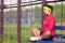 Sport Ideas and Concepts. Relaxed Caucasian Sportswoman in Outdoor Outfit