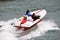 Sport Inboard Motorboat With Four Passengers Aboard