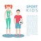 Sport kids. Healthy lifestyle. Physically active girl and boy.