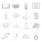 Sport, library, education and other web icon in outline style. animal, finance, medicine icons in set collection.