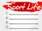 Sport Life blank list