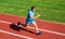 Sport lifestyle and health concept. Man athlete run to achieve great result. How run faster. Speed training guide. List