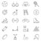 Sport Line Art Icons Set Vector Illustration