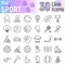 Sport line icon set, fitness symbols collection, vector sketches, logo illustrations, game signs linear pictograms