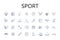 Sport line icons collection. Fitness, Athletics, Recreation, Exercise, Workout, Training, Gymnastics vector and linear