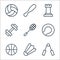 sport line icons. linear set. quality vector line set such as grip, badminton, basketball, baseball, racket, dumbbell, chess,