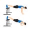 Sport man do the Decline push ups with Feet on bench for exercise