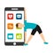 Sport man make exercise smartphone apps