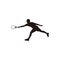 sport man swing his tennis racket horizontally to reach the ball silhouette - tennis athlete forehand swing cartoon silhouette
