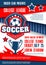 Sport match poster with soccer ball badge