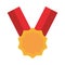 Sport medal ribbon award victory flat icon design