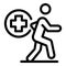Sport medical help icon, outline style