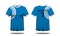 Sport Men`s t-shirt with short sleeve in front and back view. Blue with white stripe and Editable color design. Mock up of sport