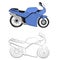 Sport moto bike vector drawing illustration