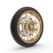 Sport Motorcycle Front Wheel on white. 3D illustration