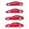 Sport muscle car red flat Icon vector
