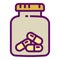 Sport nutrition capsule jar icon, outline style