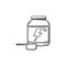 Sport nutrition container hand drawn outline doodle icon.