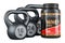 Sport Nutrition Containers And Kettlebells, 3D rendering