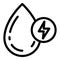 Sport nutrition water drop icon, outline style