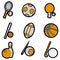 sport object icon set vector