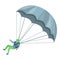 Sport parachuting icon, cartoon style