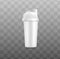 Sport protein drink container mockup - realistic white fitness bottle