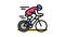 sport riding bike color icon animation