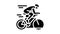 sport riding bike glyph icon animation