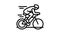 sport riding bike line icon animation