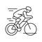 sport riding bike line icon vector illustration