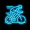 sport riding bike neon glow icon illustration