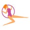 Sport ring girl icon cartoon vector. Performer hoop