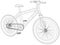 Sport road bike bicycle. Created illustration of 3d. Vector wire-frame concept