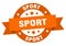 sport round ribbon isolated label. sport sign.