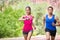 Sport - running fitness mixed couple training