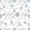 Sport seamless pattern. Hockey equipment