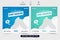 Sport shoe business social media post vector with green and blue colors. Modern sneakers business promotion template design with