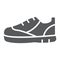 Sport shoes glyph icon, footwear and shoe, sneaker sign, vector graphics, a solid pattern on a white background.