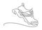 Sport shoes. Sneakers. Continuous line drawing  illustration