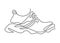 Sport shoes. Sneakers. Continuous line drawing  illustration