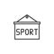 Sport sign hanging line icon