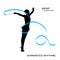 Sport silhouettes. Gymnastics rhythmic. girl with ribbon