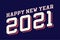 Sport style modern professional happy new year typography 2021 number design for greeting card