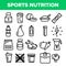Sport Supplement Food Line Icon Set Vector. Nutrition Pictogram. Health Sport Supplement Food Symbol. Energy Vitamin